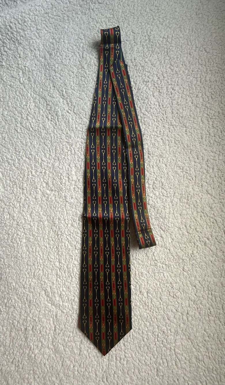 Sinsabang Pure Silk Equestrian Horse Bit Print Men's Necktie
